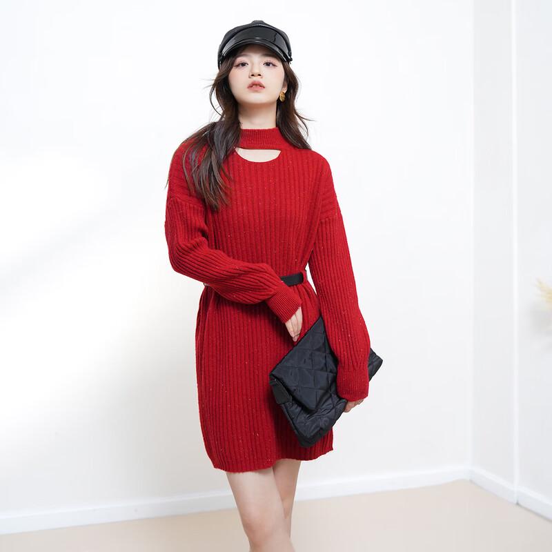 

IMAGINEX Women s Elegant H-line Long-Sleeve Short Dress One Size