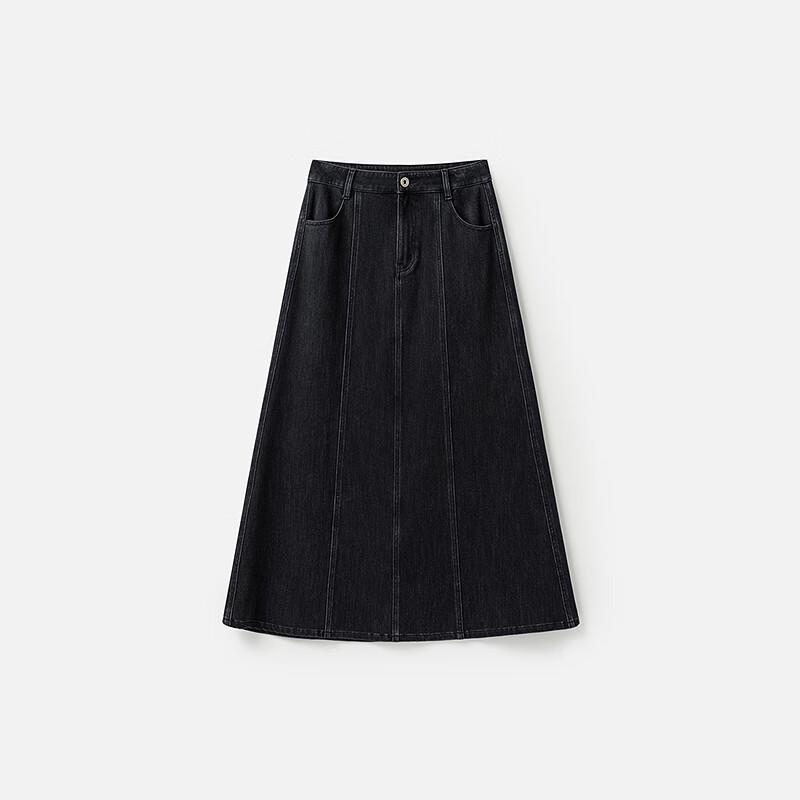 Broadcast Women's Retro A-Line Denim Mid-Length Skirt