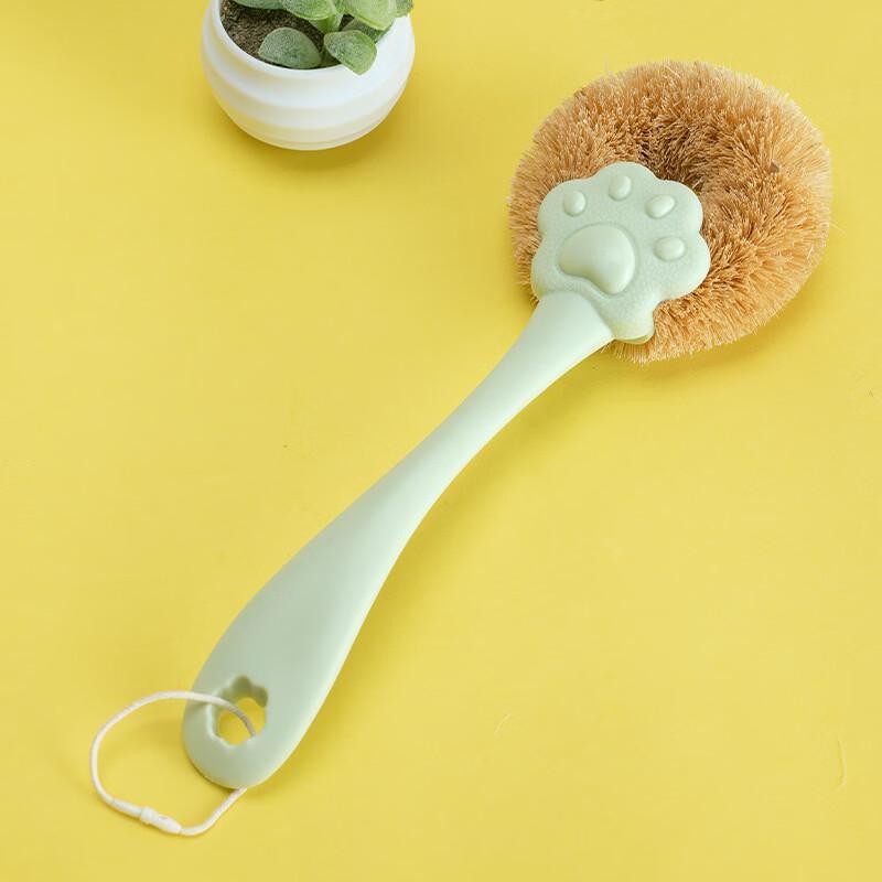 Qianxing Cat Paw Coconut Fiber Long Handle Pot & Dish Cleaning Brush