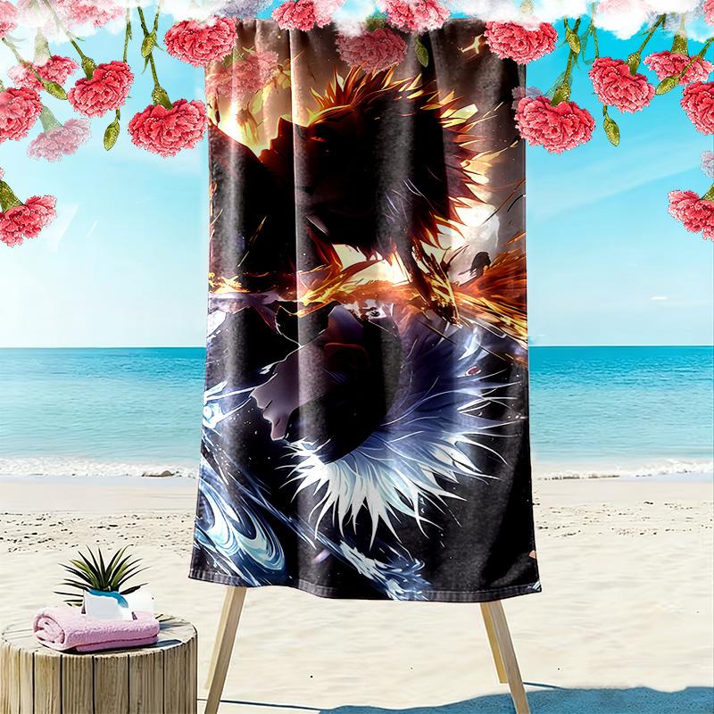Jujutsu Kaisen Print Beach Towel, Large Soft Quick Dry Towel for Beach Camping Swimming