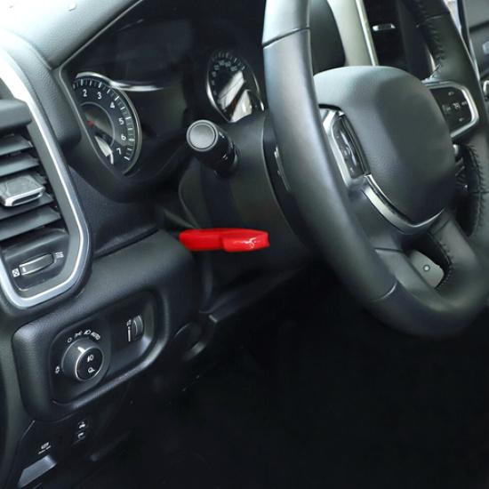 For Dodge Ram 1500 19-2025 ABS Red Steering Wheel Adjust Switch Decor Cover Trim