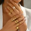 Geometric Metal Ring Set For Women With Adjustable Joints Fashion Jewelry For Summer
