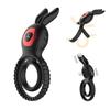 Cross Rabbit Vibration Ring: Male Lock & Nipple Testicle Massager
