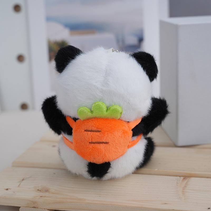 Sweet Plush Panda Keychain Cozy Avocado Carrot Strawberry Charm Backpack