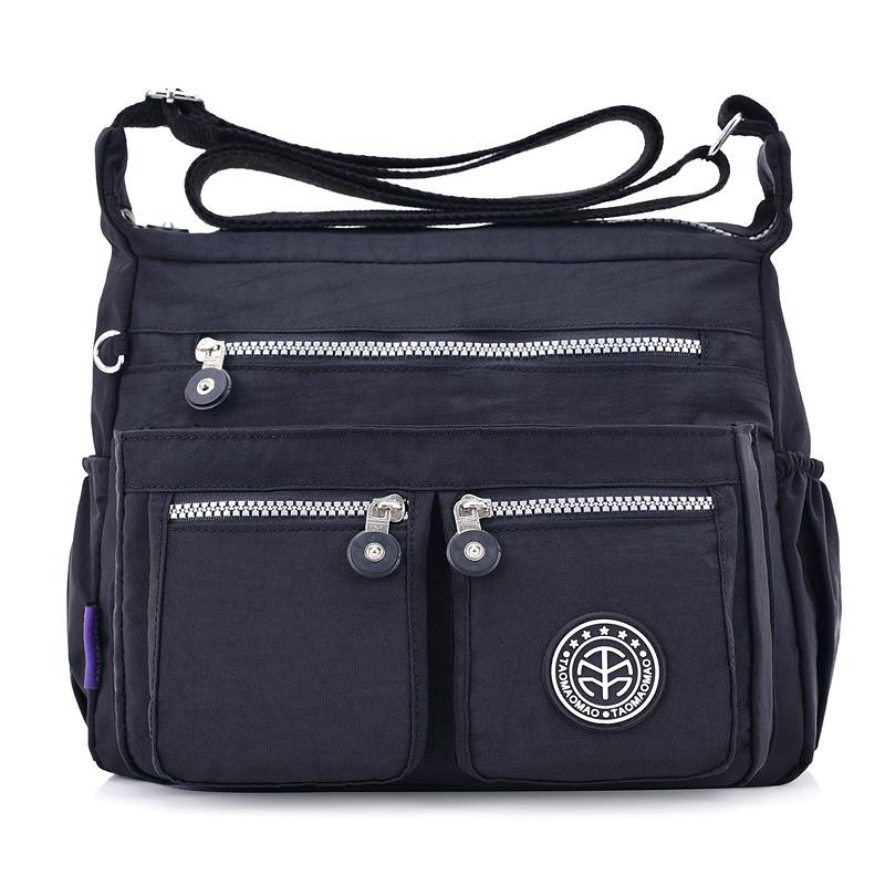 Women Fashion Solid Color Water Repellent Nylon Travel Shoulder Bag Crossbody Bags