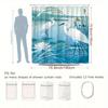 1pc Natural Scenery Shower Curtain with Egret, Reed, and for Lotus Pattern Bathroom Decor Polyester Fabric Includes 12 Hooks 70.