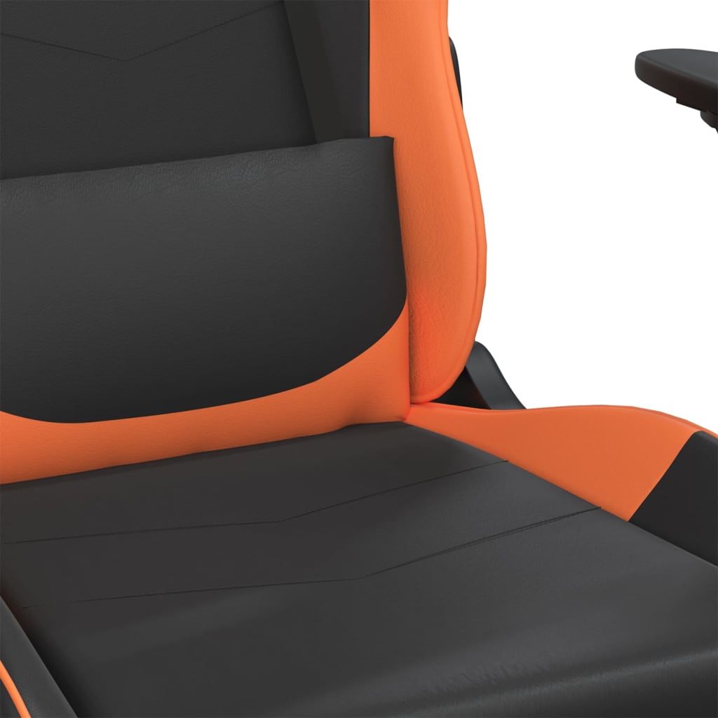 Gaming Chair Black and Orange Synthetic Leather