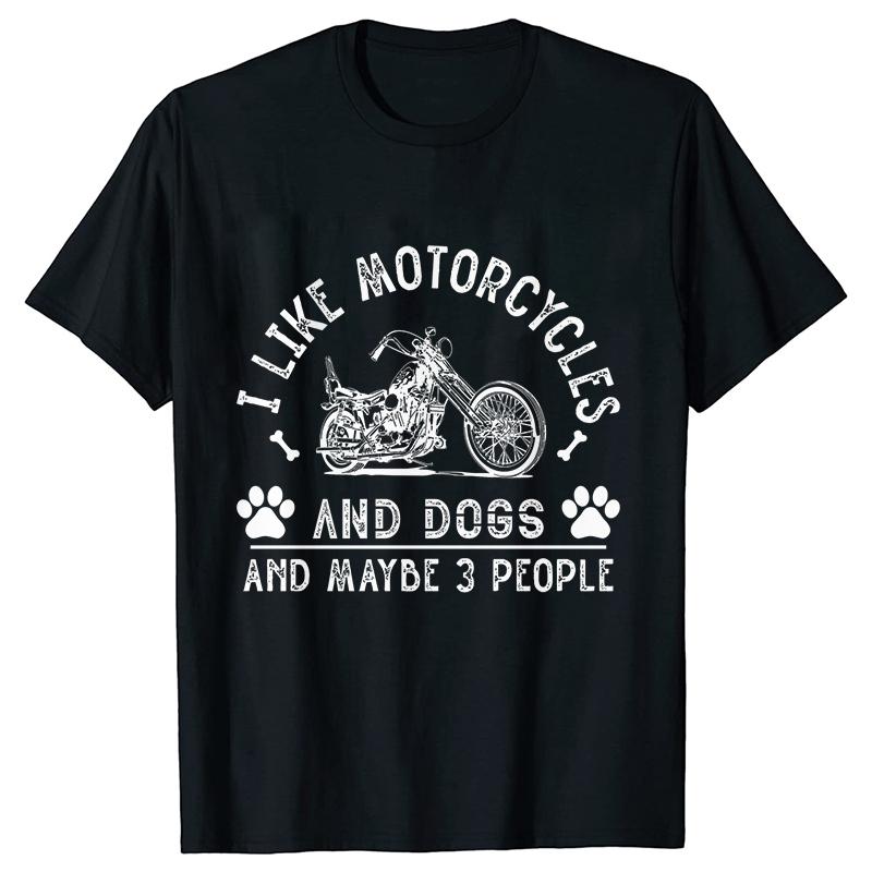 I Like My Motorcycle and Maybe 3 People T-Shirts Men Casual Loose Clothing Oversized Summer Fashion Tops Cartoon Mens Tshirts