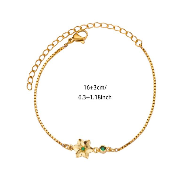 Premium December Birthday Flower Birthstone Bracelet Thanksgiving Ornaments