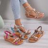 Shoes for Women Summer Women Wedge Bohemia Rhinestones Casual Platform Sandals Female Peep Toe Outdoor Beach Shoes