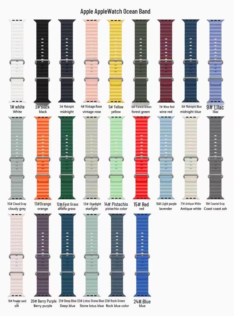 Compatibile con Cinturino in Silicone Apple Watch Serie 10, Cinturino Oceanico con Doppia Fibbia per Serie 9 e Modello Sportivo Ultra 11 Serie 2.