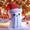 Cartoon Christmas Hat Ghost Figurine Mini Ghost Car Ornament Christmas Ghost Resin Ornament  Desk