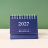 1Pcs 2027 Mini Coil Standing Desk Calendar Waterproof Page Flip Planner for Office Workers Daily Task Management