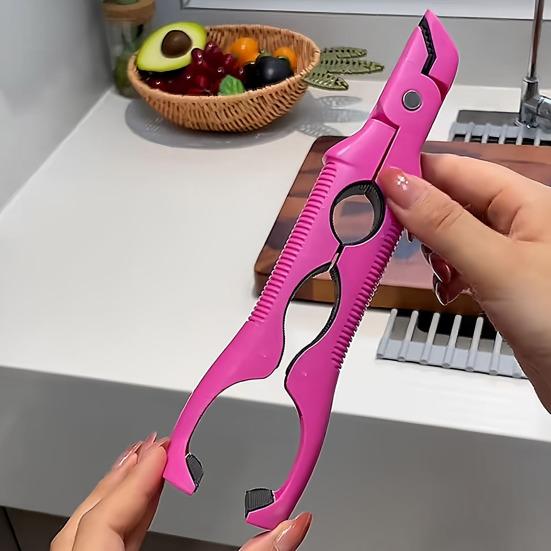 Anti-scald Bowl Clamp 3-in-1 Heat-Resistant Kitchen Tongs with Built-in Jar Opener Multi-angle Hot Plate Gripper Tongs