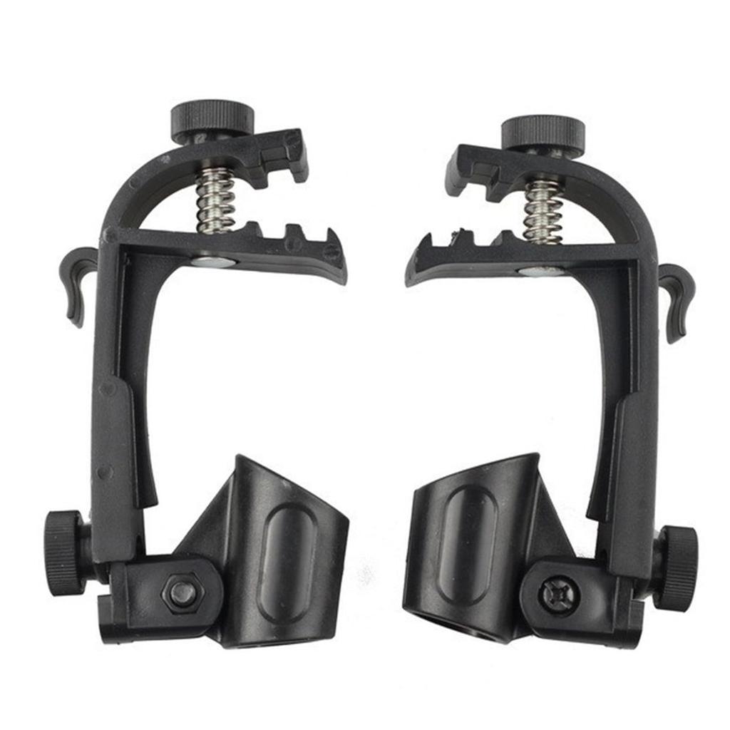 Alomejor Drum Microphone Clip 2 Pieces Adjustable Stand 180° Rotation Shockproof Mount Compatible with 18-28mm Microphones Plastic
