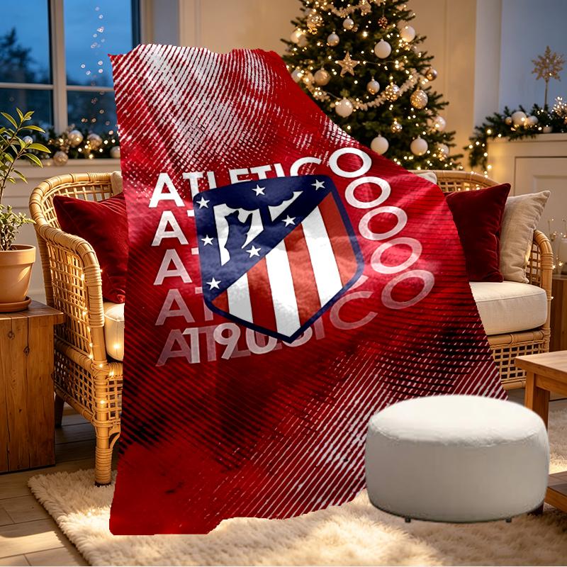 Coperta con Stampa Atletico Madrid - Morbida e Confortevole, per Camera da Letto, Viaggio, Divano, Decorazione per la Casa - Regalo di Compleanno o Natale per un Amico