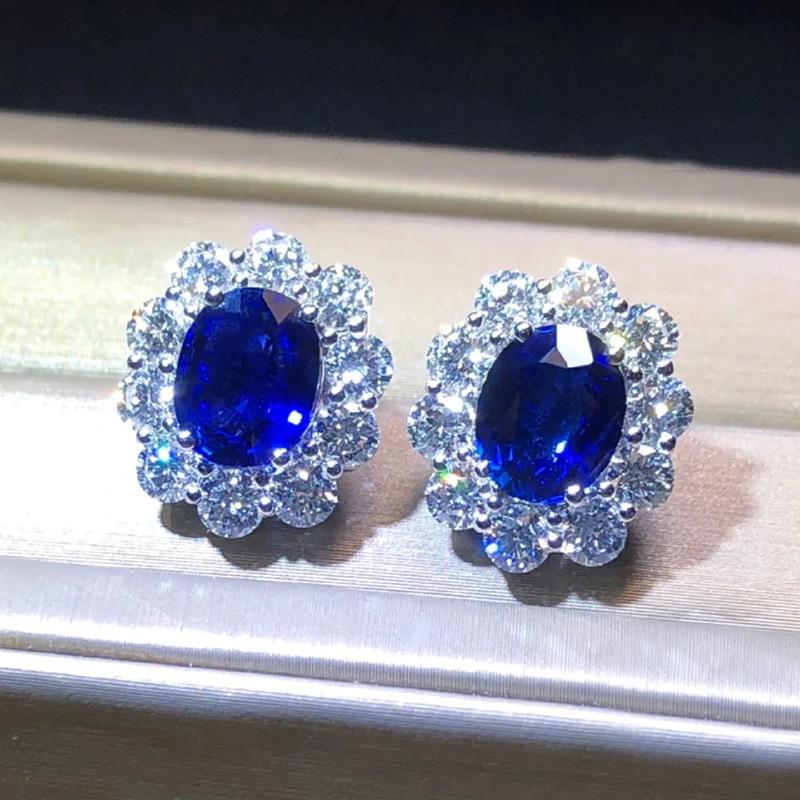 Lulu Tong S925 Silver Red Oval Corundum Stud Earrings - Daily Versatile Fashion Style