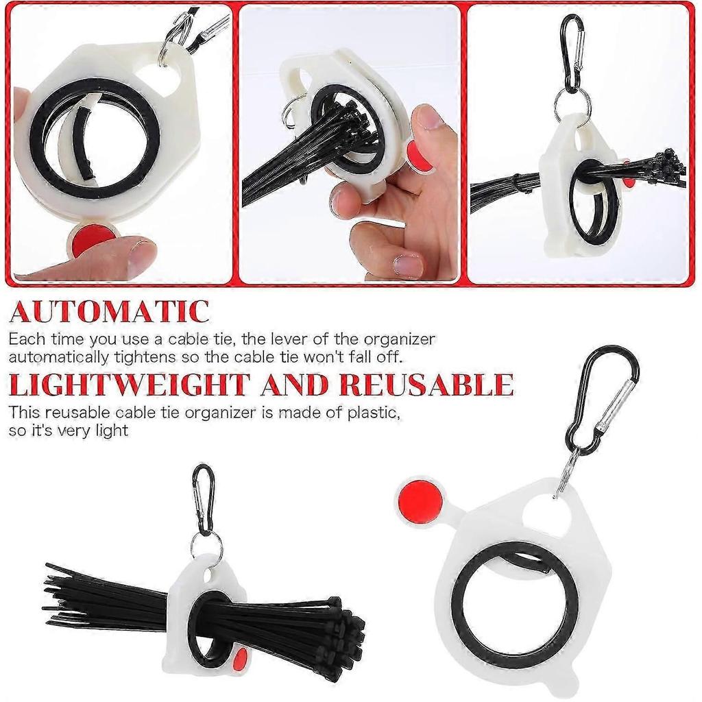 Cable Tie Holder Set with Automatic Tightening, Reusable Heavy Duty Zip Tie Mount for Efficient Cable Management