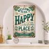 Welcome To Our Happy Place Vintage Metal Sign Home Wall Decor 8x12in