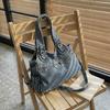 Trendy Shoulder Bags for Women Korean Style Large Capacity Commuting Bag Fashiable and Versatile Crossbody Bag Washed Denim
