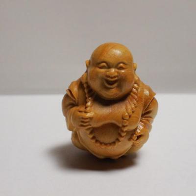 Cliff Cypress Happy Laughing Buddha Hand-Carved Pendant