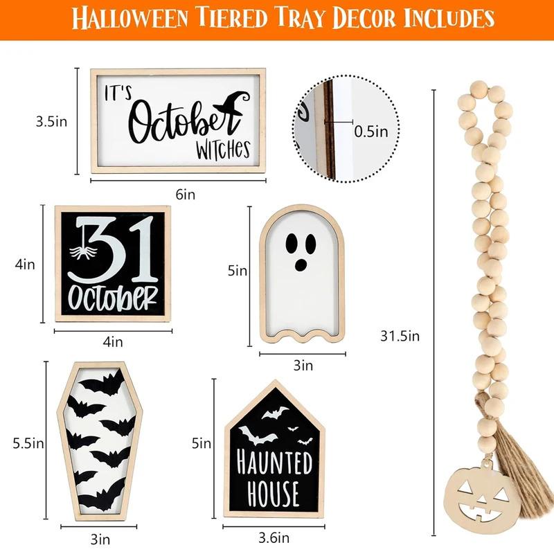 Halloween Decoration Set, Silly Decorations, Includes Bats, Coffins, Haunted Houses, Ghosts, Witch Decorations, 6 Pieces per Set