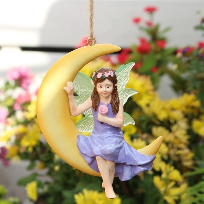 Resin Elf Sculptures Realistic Swing Figurines for Home and Outdoor Garden Patios Decors