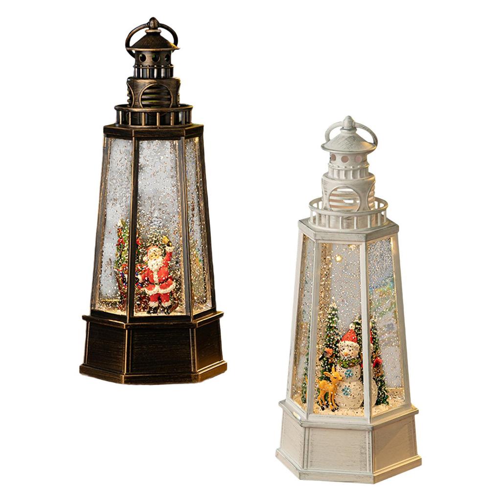 Christmas Snow Globe Lantern Christmas Figurine Music Box Singing Decorative