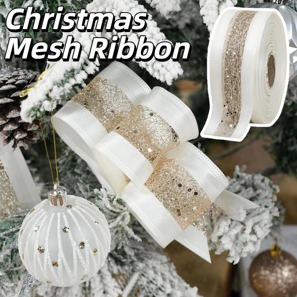 Bow Making Christmas Mesh Ribbon DIY Craft Xmas Tree Ribbon  Christmas Decor