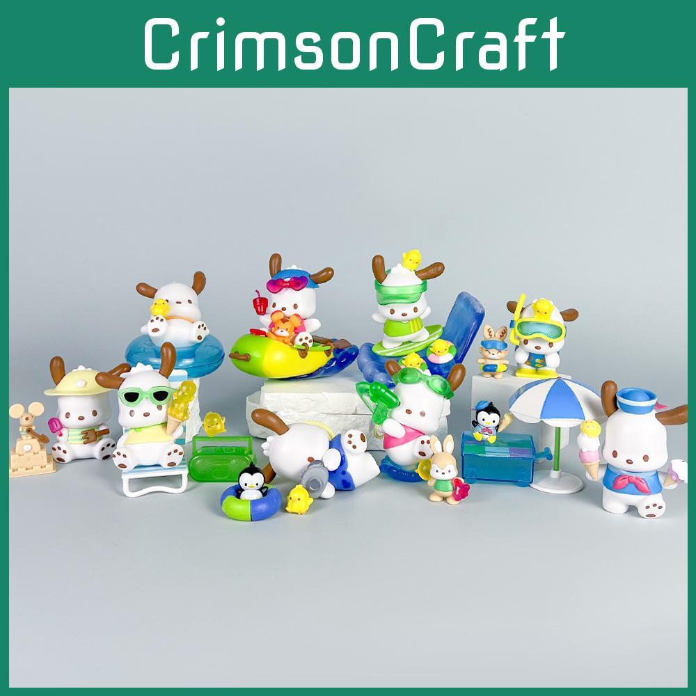 Pochacco Pvc Anime Model Collection 9 Pieces Beach Series Gift For Home Decor