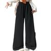 2026 Spring Plus Size Women's Wide-Leg Drawstring Pants - Casual, Elastic Waist, High-Waisted, Slimming Fit