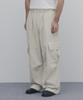 ANDAGAIN Washed Cotton Wide Cargo Pants (Ivory