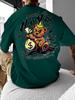 Hot Selling American Unisexs Summer Wealth Teddy Bear Print Micro Elastic Breathable Round Neck Tshirt Outdoor Casual Top