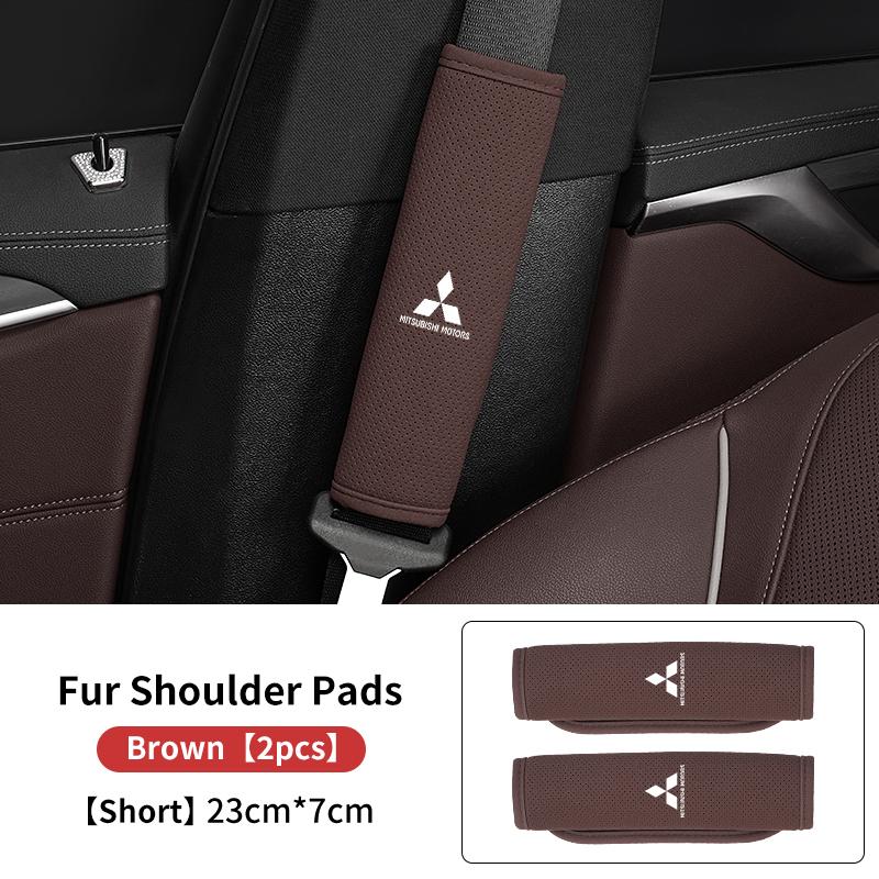 For Mitsubishi 1/2PCS Car Seat Belt Shoulder Cover Suede Shoulder Protector Pad Accessories Outlander Lancer Cross Colt Xpander