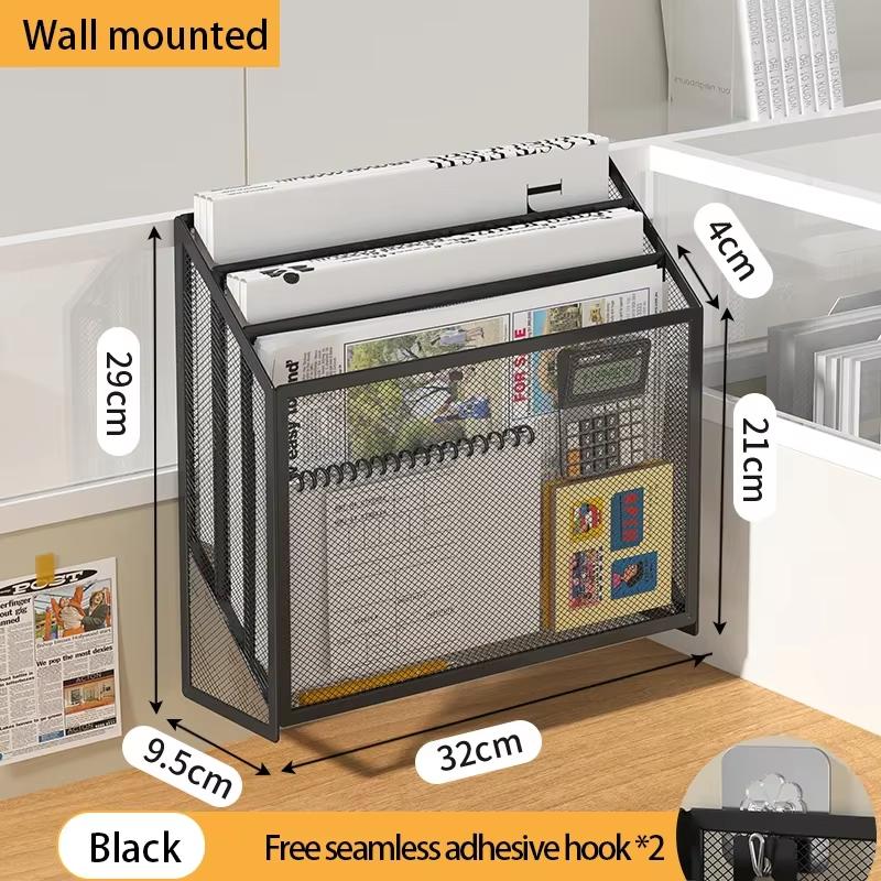 3-Tier Metal Desktop & Shelf Organizer – Holds A4 Paper,Books & Notebooks,Space-Saving Separate Storage Compartments