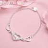 925 Sterling Silver Heart Bracelet Gift Wedding Fashion Jewelry