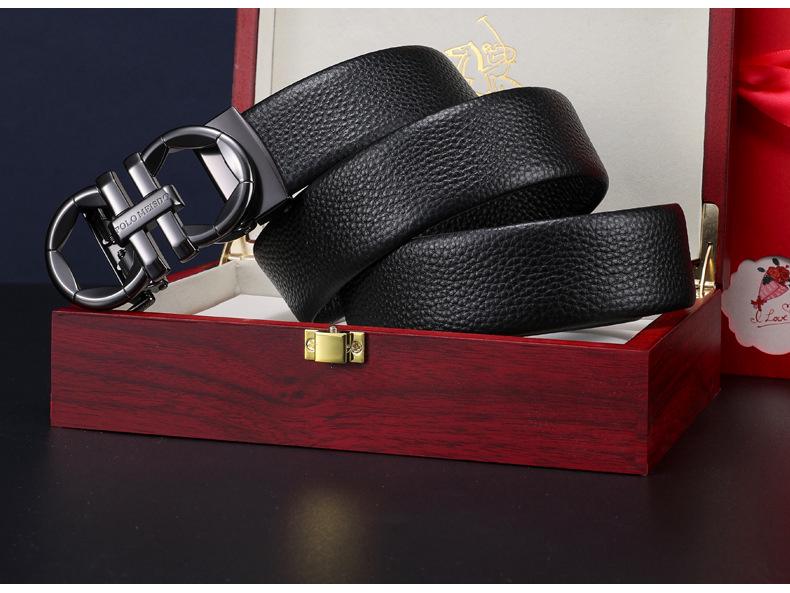 Paul Messder Men's High-End Genuine Leather Automatic Buckle Belt