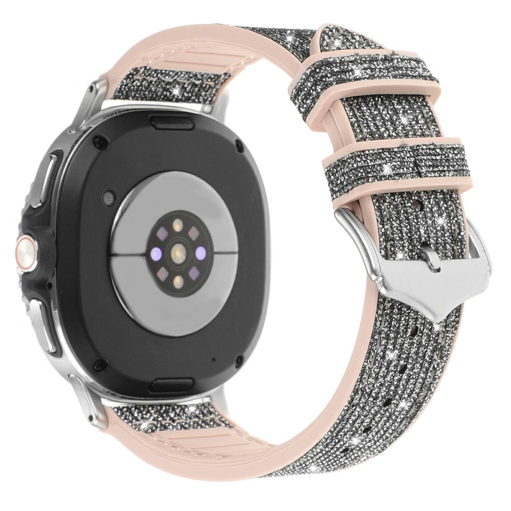 Błyszczący Dekor PU + Silikonowy Pasek do Samsung Galaxy Watch8 Classic 46mm / Watch8 44mm / 40mm Zamienny Pasek do Zegarka