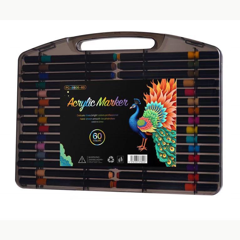 Akrylový fix s měkkým hrotem Black Box - Rychleschnoucí, Vrstvitelný, Nekrvácí, Ideální pro dětské DIY umění a graffiti malbu.