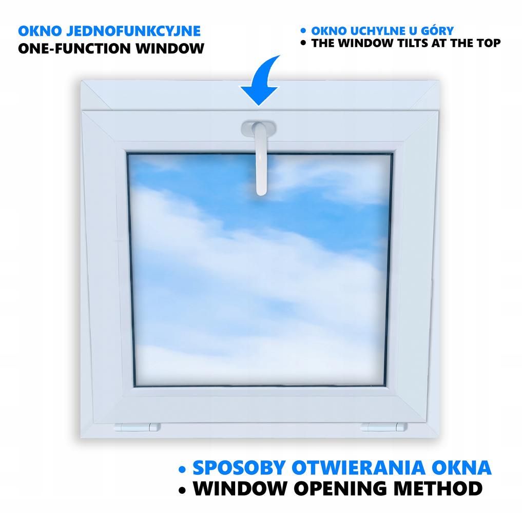 Okno Antracyt Pcv Standard Uchylne 70X70 700X700 Dwuszybowe Nowe Uchylane