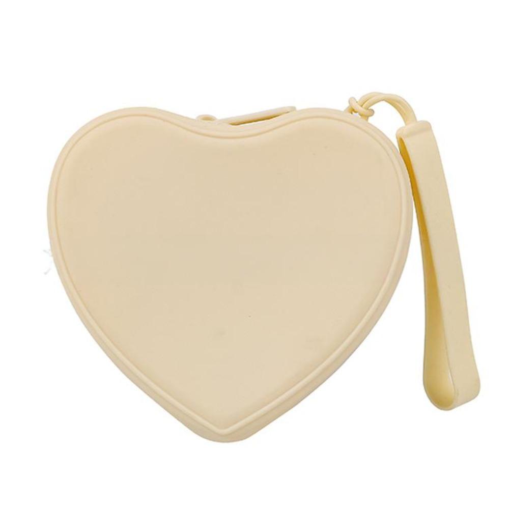 Portable Silicone Coin Purse Heart-shaped Solid Color Small Wrist Wallet Waterproof Zipper Key Lipstick Pouch