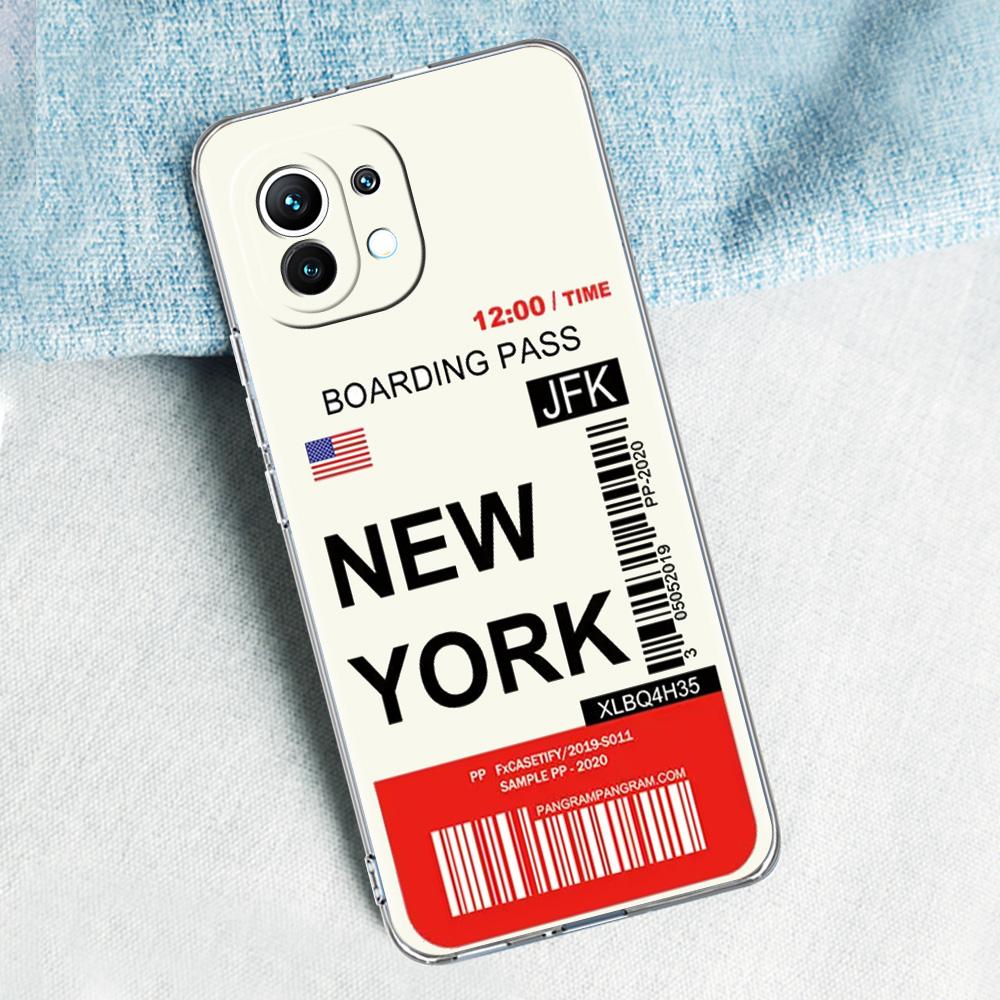 Case For Xiaomi Mi 15 14 13 12 11 Lite 15T 13T 12T Poco X7 X6 X5 Pro 5G X3 NFC F7 F6 F5 Cover World City Travel Ticket New York