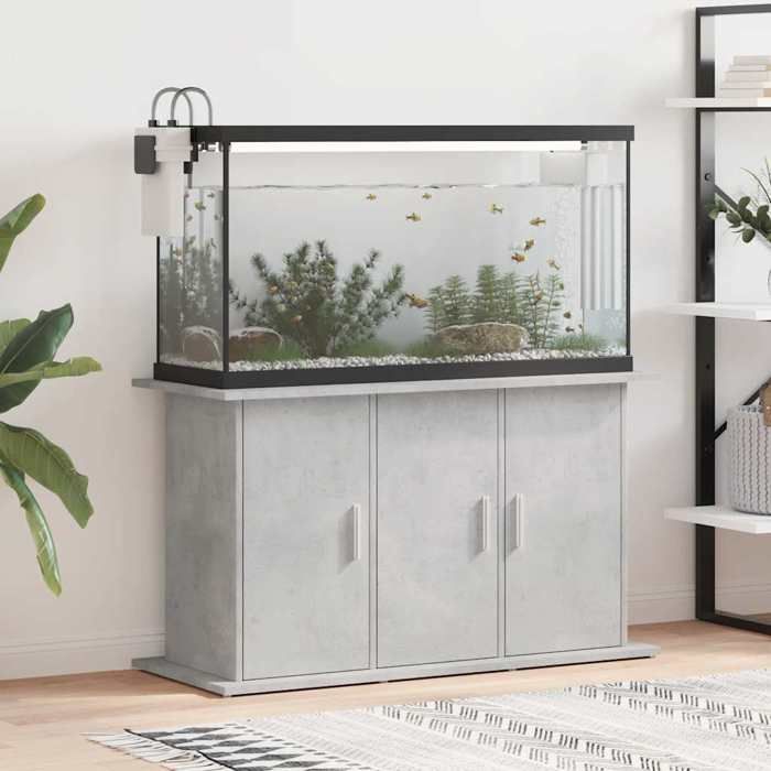 VidaXL Support pour aquarium gris béton 101x41x58 cm bois d'ingénierie 833635
