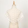 Elegant Lace Shoulder Wrap Triangular Scarf With Tassels And Flower Pattern For Women Great For Weddings And Travel