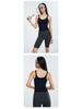 Women's Contrast Color Yoga Vest with Fixed Chest Pad - High-Strength Shockproof Sports Underwear.