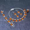 Natural Baltic Amber Gemstone Handmade 925 Sterling Silver Jewelry Set e5W53