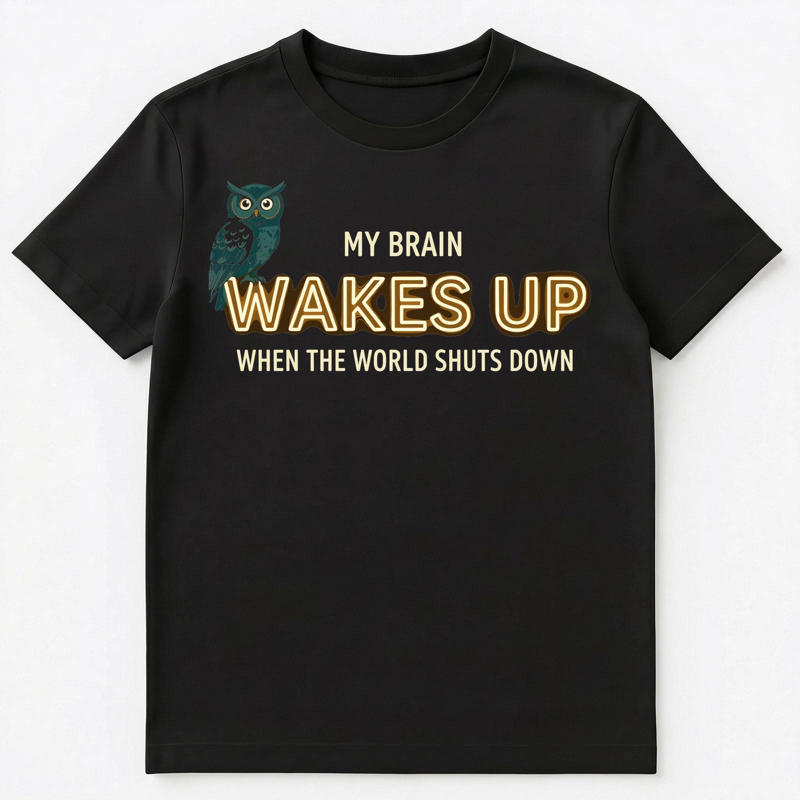 Owl Night Enthusiast Brain Activation Nocturnal Unisex T-Shirt 3XL