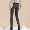 2022 Winter Korean Stytle Thick Pants Streetwear Trousers Fashion Warm Skinny Jeans for Women Female High Waist Slim Trousers