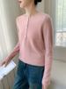 2025 Autumn/Winter Women's Cashmere Sweater: Round Neck, Slim Fit, Loose Buttoned Pullover
