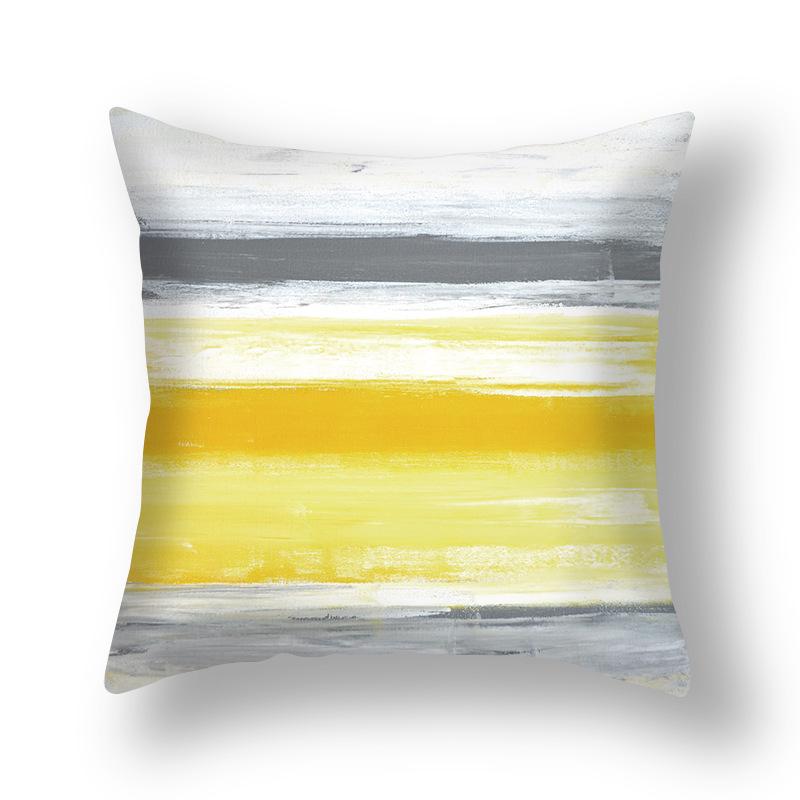 Ins Style Contrast Color Pillow Cover Polyester Printing Simple Versatile Sofa Pillow Living Room Decoration Chair Cushion
